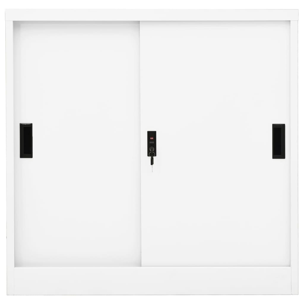 Armadio per Ufficio Anta Scorrevole Bianco 90x40x90cm Acciaio - homemem39