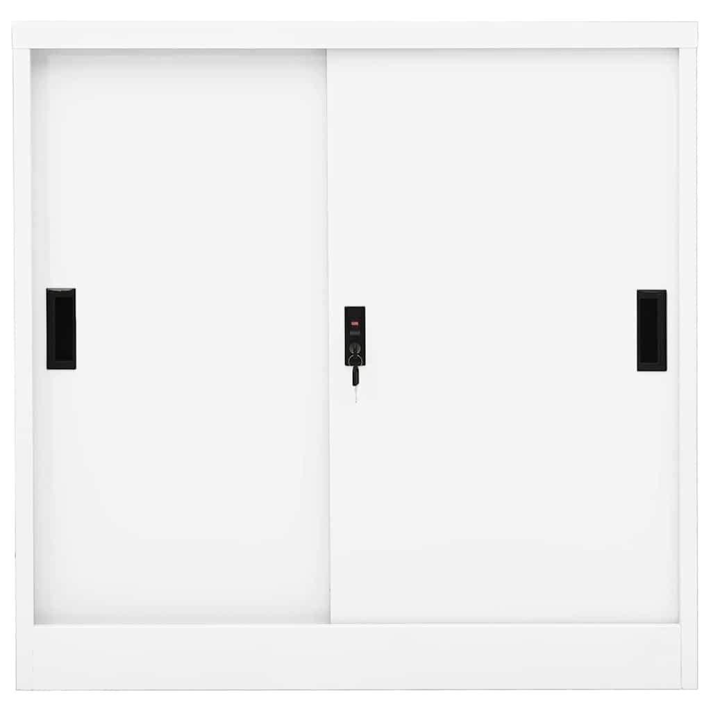 Armadio per Ufficio Anta Scorrevole Bianco 90x40x90cm Acciaio