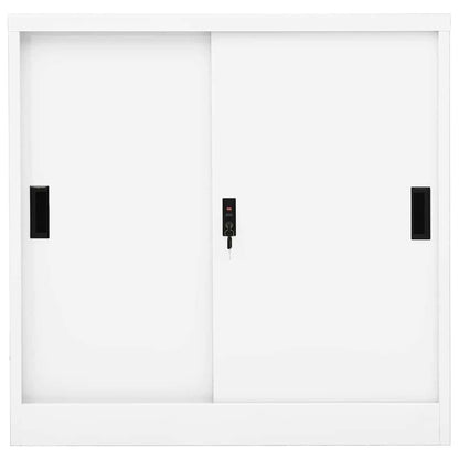 Armadio per Ufficio Anta Scorrevole Bianco 90x40x90cm Acciaio