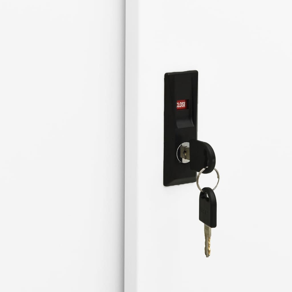 Armadio per Ufficio Anta Scorrevole Bianco 90x40x90cm Acciaio - homemem39