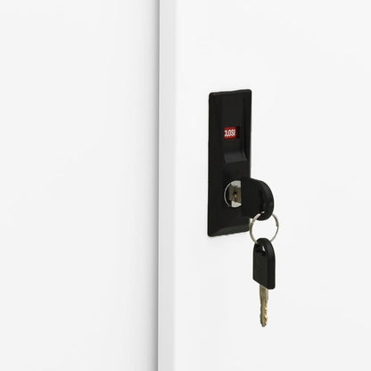 Armadio per Ufficio Anta Scorrevole Bianco 90x40x90cm Acciaio - homemem39