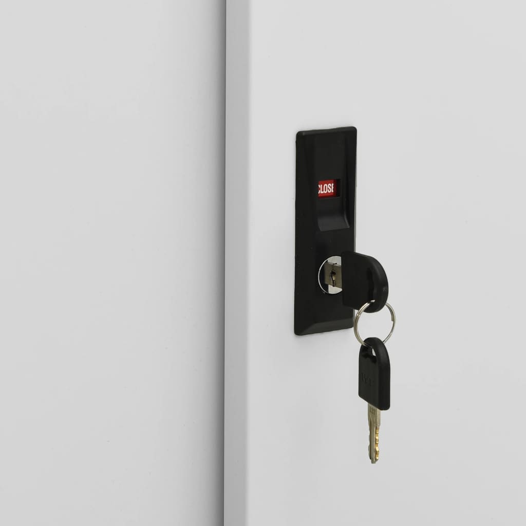 Armadio Ufficio Anta Scorrevole GrigioChiaro 90x40x90cm Acciaio | homemem39