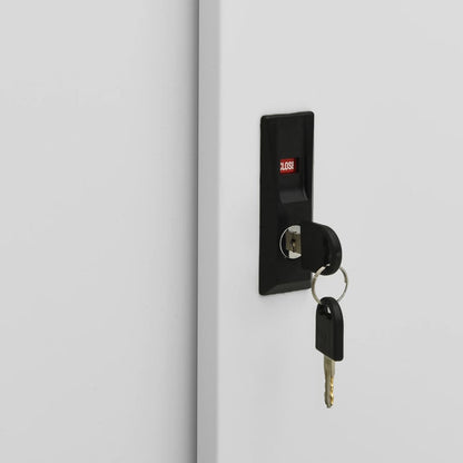 Armadio Ufficio Anta Scorrevole GrigioChiaro 90x40x90cm Acciaio | homemem39