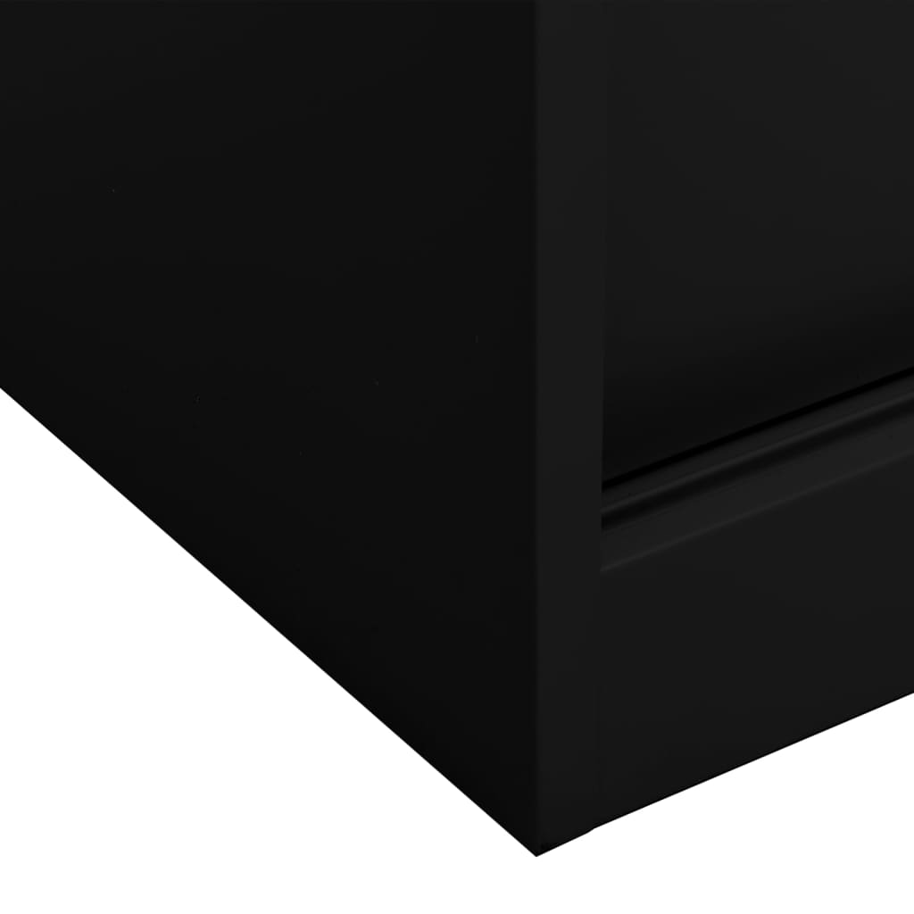 Armadio per Ufficio Anta Scorrevole Nero 90x40x90cm Acciaio | homemem39