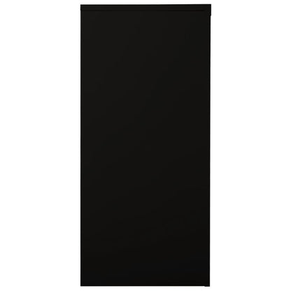 Armadio con Ante Scorrevoli Nero 90x40x90 cm in Acciaio | homemem39