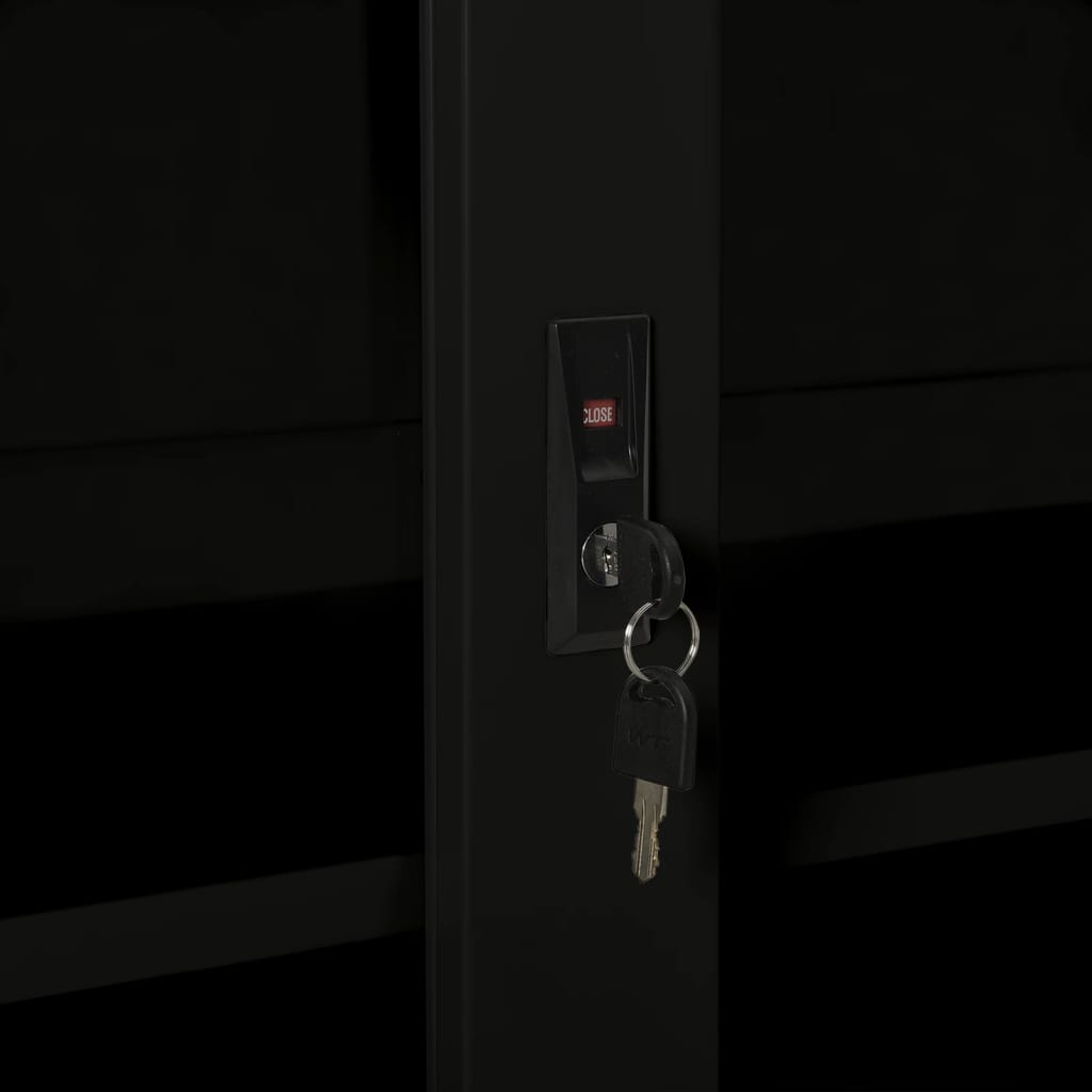 Armadio con Ante Scorrevoli Nero 90x40x90 cm in Acciaio | homemem39