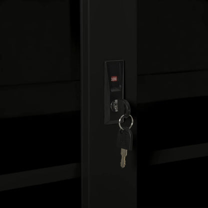 Armadio con Ante Scorrevoli Nero 90x40x90 cm in Acciaio | homemem39