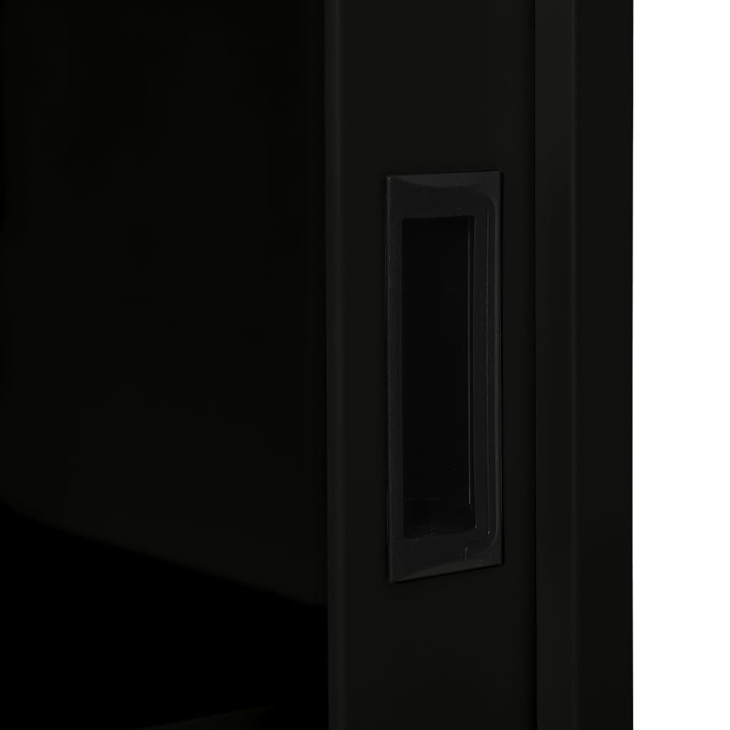 Armadio con Ante Scorrevoli Nero 90x40x90 cm in Acciaio | homemem39