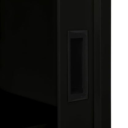Armadio con Ante Scorrevoli Nero 90x40x90 cm in Acciaio | homemem39