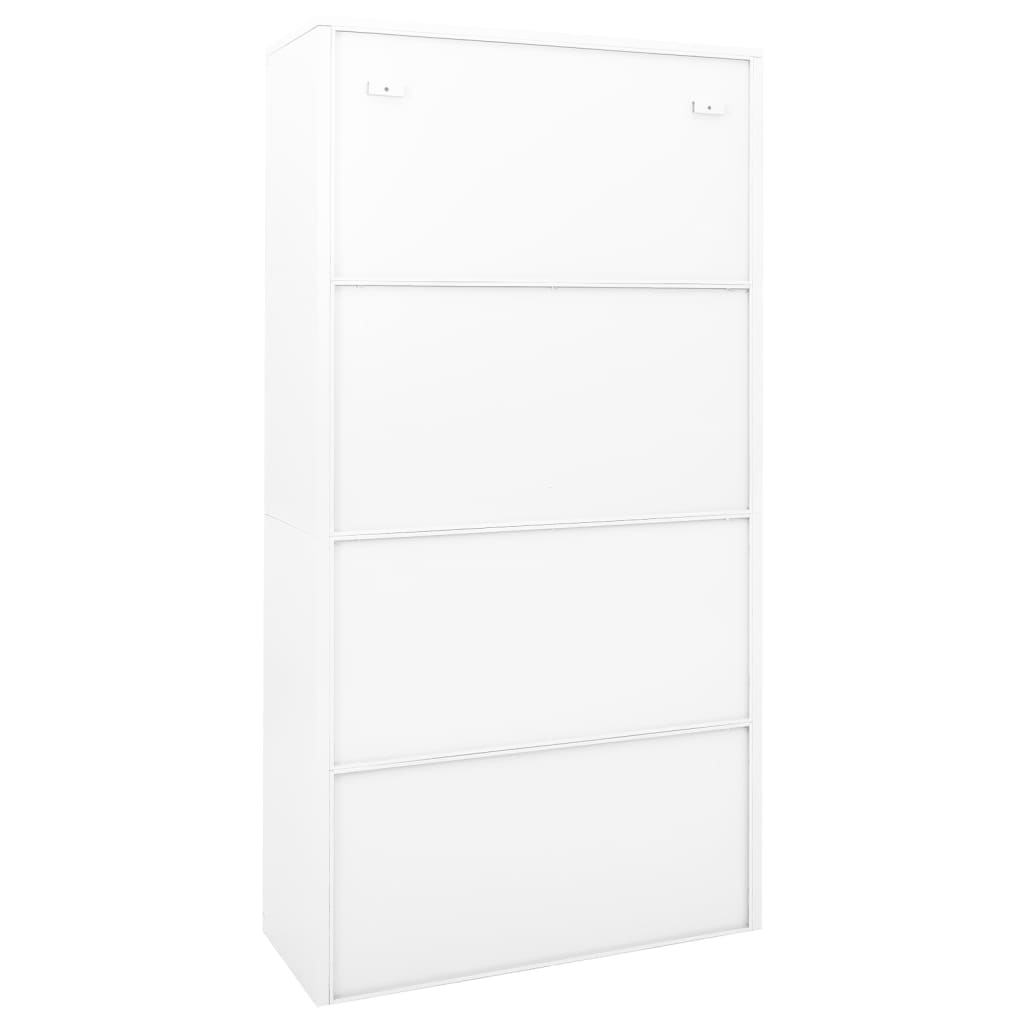 Armadio per Ufficio Anta Scorrevole Bianco 90x40x180 cm Acciaio - homemem39
