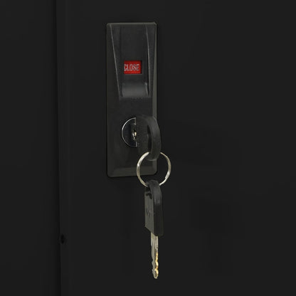 Armadio per Ufficio Anta Scorrevole Nero 90x40x180 cm Acciaio | homemem39
