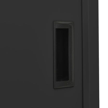 Armadio Ufficio Anta Scorrevole Antracite 90x40x180 cm Acciaio | homemem39