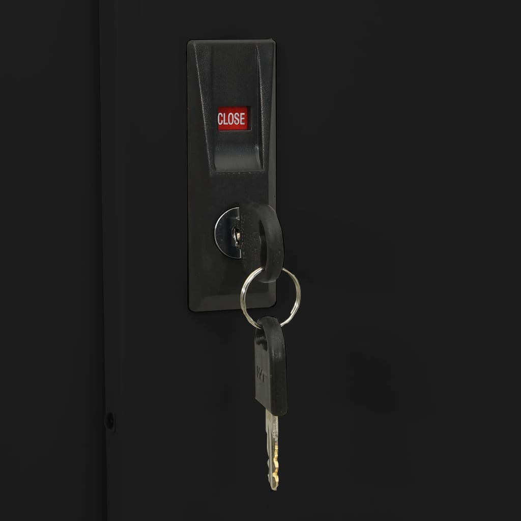 Armadio Ufficio Anta Scorrevole Antracite 90x40x180 cm Acciaio | homemem39