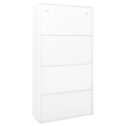 Armadio per Ufficio Anta Scorrevole Bianco 90x40x180 cm Acciaio