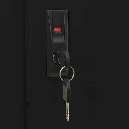 Armadio per Ufficio Anta Scorrevole Nero 90x40x180 cm Acciaio