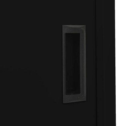 Armadio per Ufficio Anta Scorrevole Nero 90x40x180 cm Acciaio