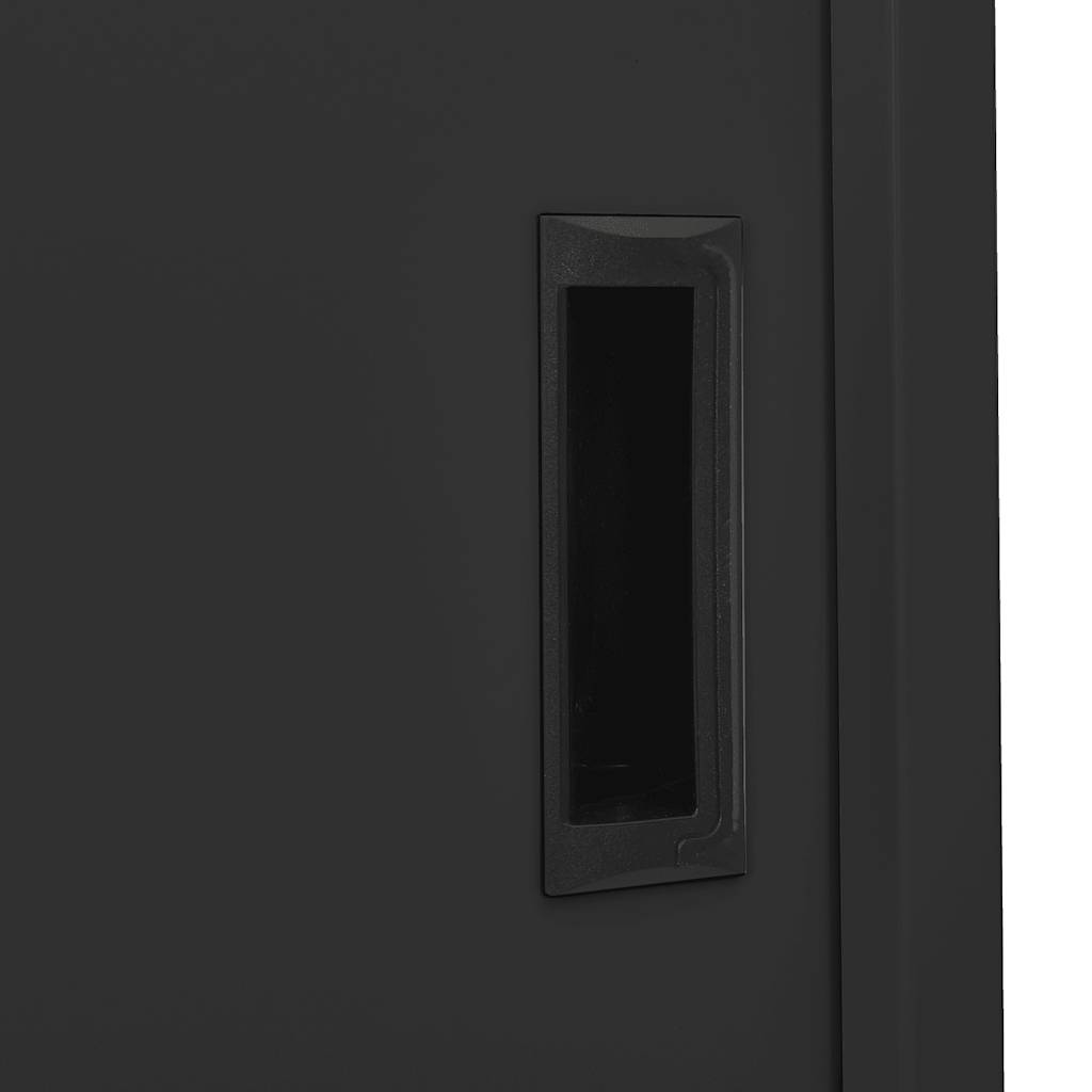 Armadio Ufficio Anta Scorrevole Antracite 90x40x180 cm Acciaio | homemem39