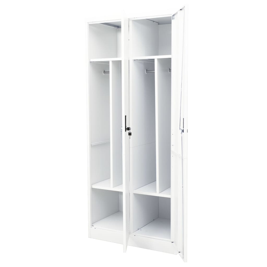 Armadio Bianco 80x50x180 cm in Acciaio - homemem39