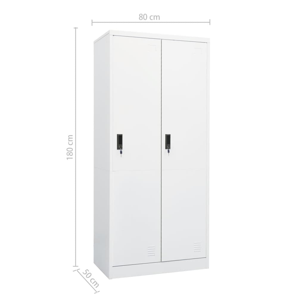 Armadio Bianco 80x50x180 cm in Acciaio - homemem39