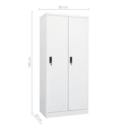Armadio Bianco 80x50x180 cm in Acciaio - homemem39