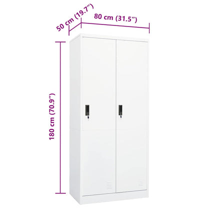Armadio Bianco 80x50x180 cm in Acciaio