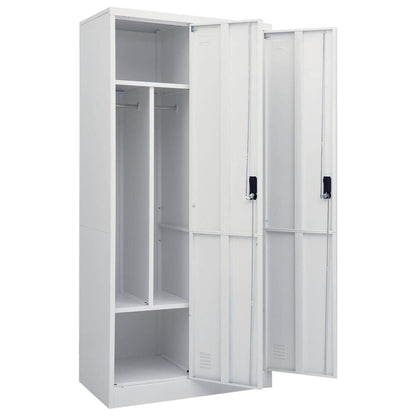 Armadio Grigio Chiaro 80x50x180 cm in Acciaio | homemem39