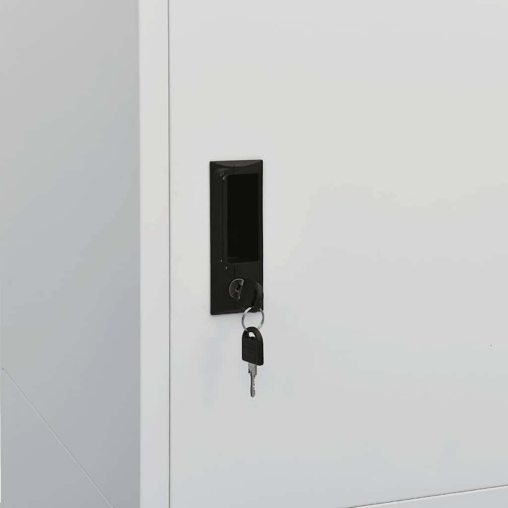 Armadio Grigio Chiaro 80x50x180 cm in Acciaio | homemem39