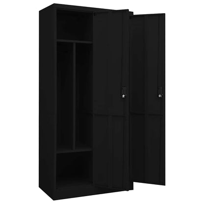 Armadio Nero 80x50x180 cm in Acciaio | homemem39