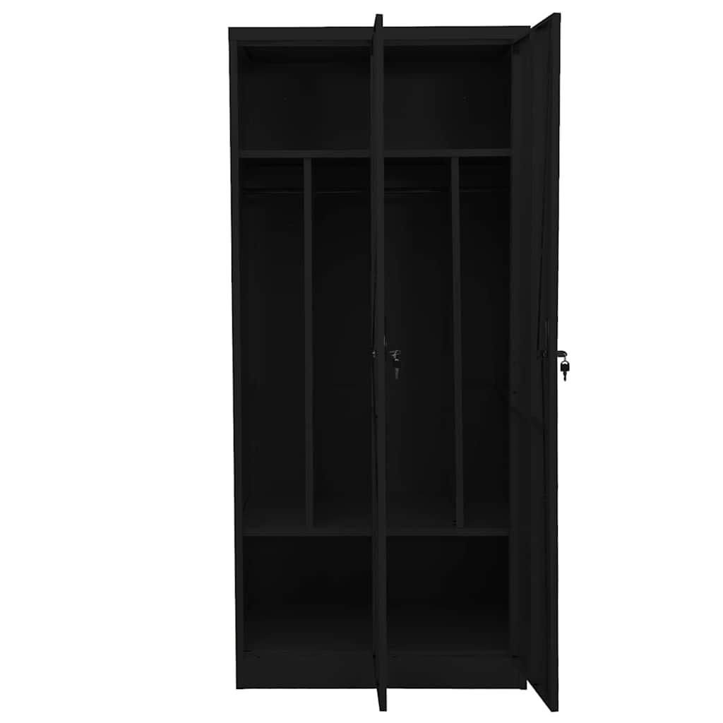 Armadio Nero 80x50x180 cm in Acciaio | homemem39