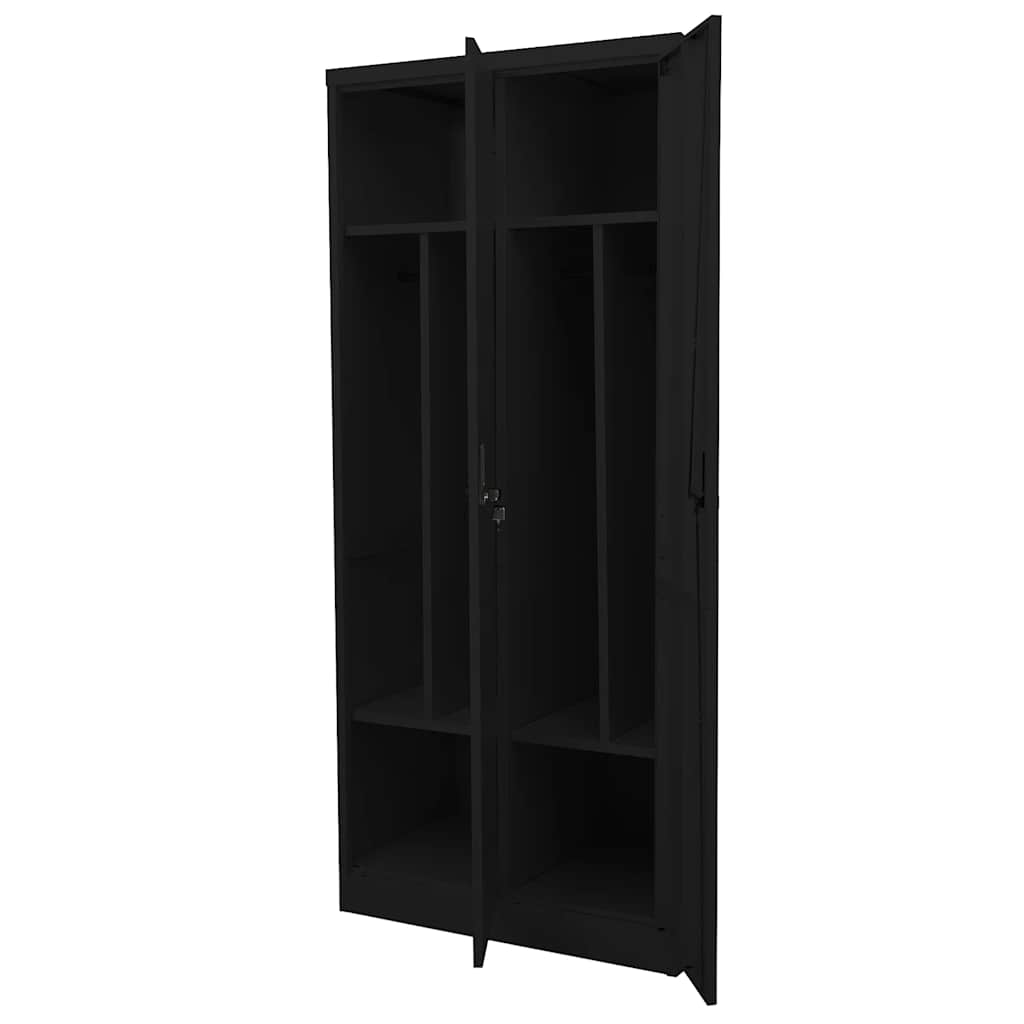 Armadio Nero 80x50x180 cm in Acciaio | homemem39