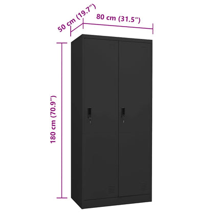 Armadio Antracite 80x50x180 cm in Acciaio | homemem39