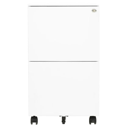 Schedario Mobile Bianco 39x45x67 cm in Acciaio - homemem39