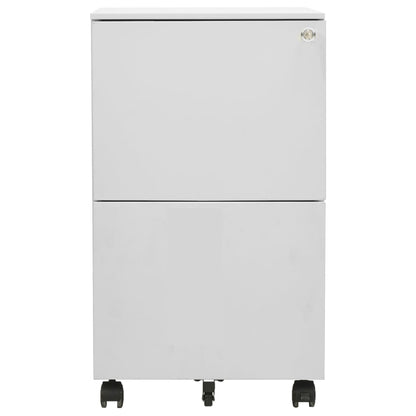 Schedario Mobile Grigio Chiaro 39x45x67 cm in Acciaio - homemem39