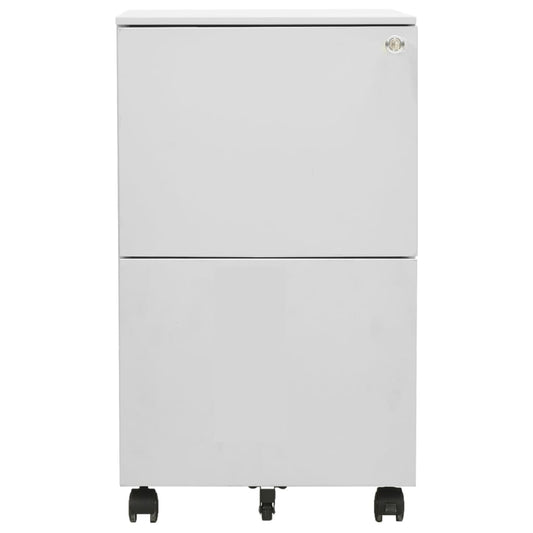 Schedario Mobile Grigio Chiaro 39x45x67 cm in Acciaio - homemem39