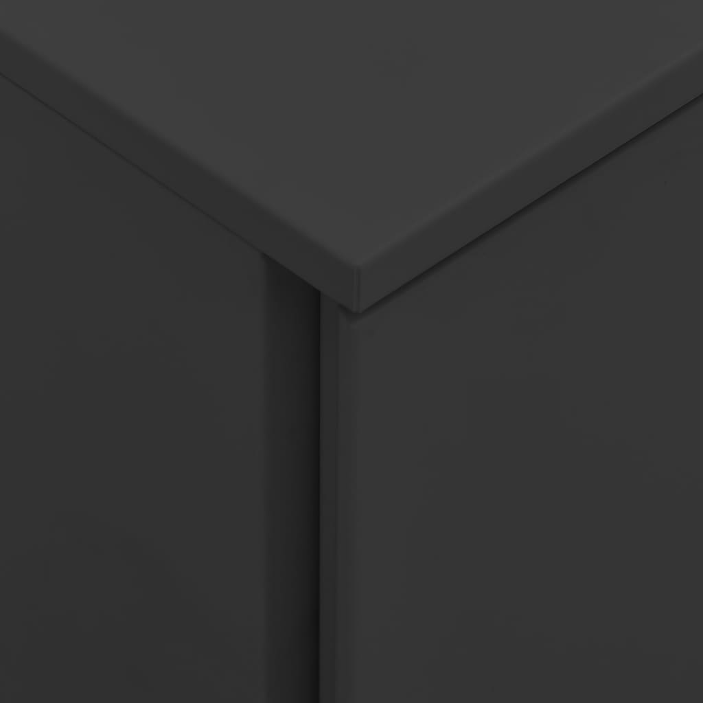 Schedario Mobile Antracite 39x45x60 cm in Acciaio - homemem39