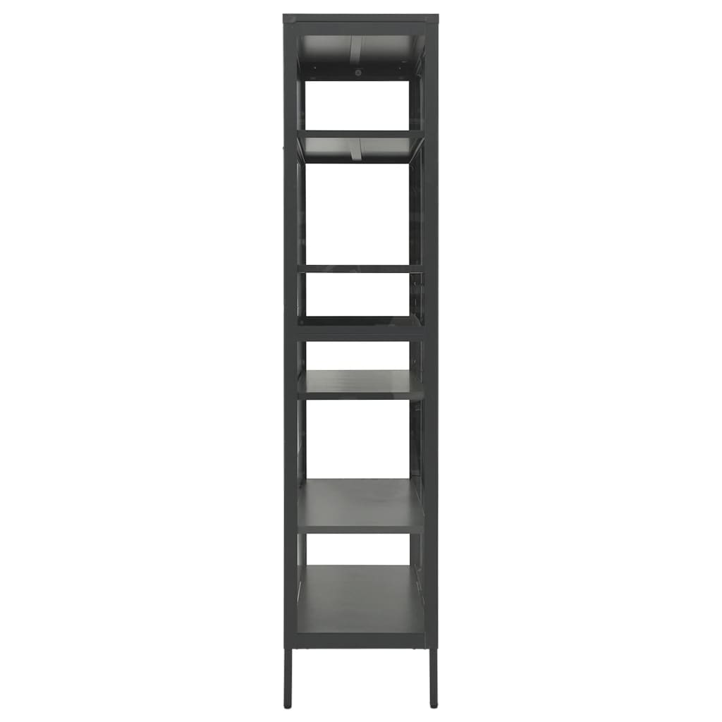 Vetrina Antracite 90x40x180 cm in Acciaio e Vetro Temperato - homemem39