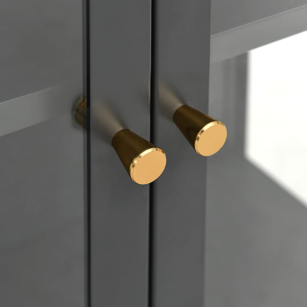 Vetrina Antracite 90x40x180 cm in Acciaio e Vetro Temperato - homemem39