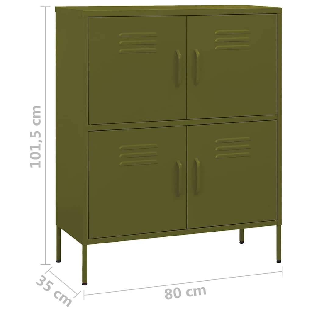 Armadietto Verde Oliva 80x35x101,5 cm in Acciaio