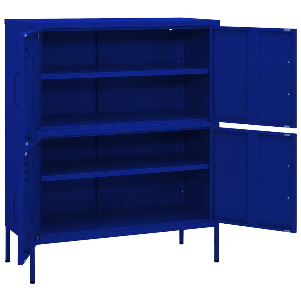 Navy Blue Cabinet 80x35x101.5 cm in Steel