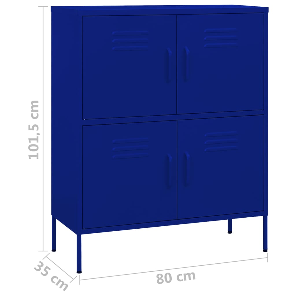 Navy Blue Cabinet 80x35x101.5 cm in Steel