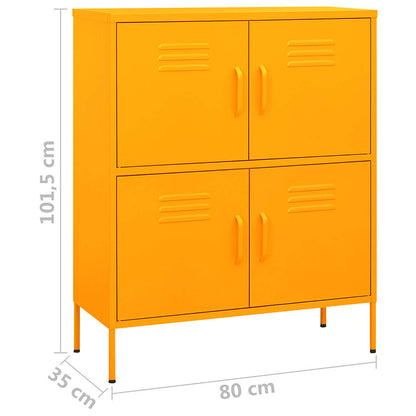 Armadietto Giallo Senape 80x35x101,5 cm in Acciaio