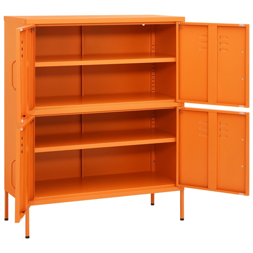 Armadietto Arancione 80x35x101,5 cm in Acciaio | homemem39