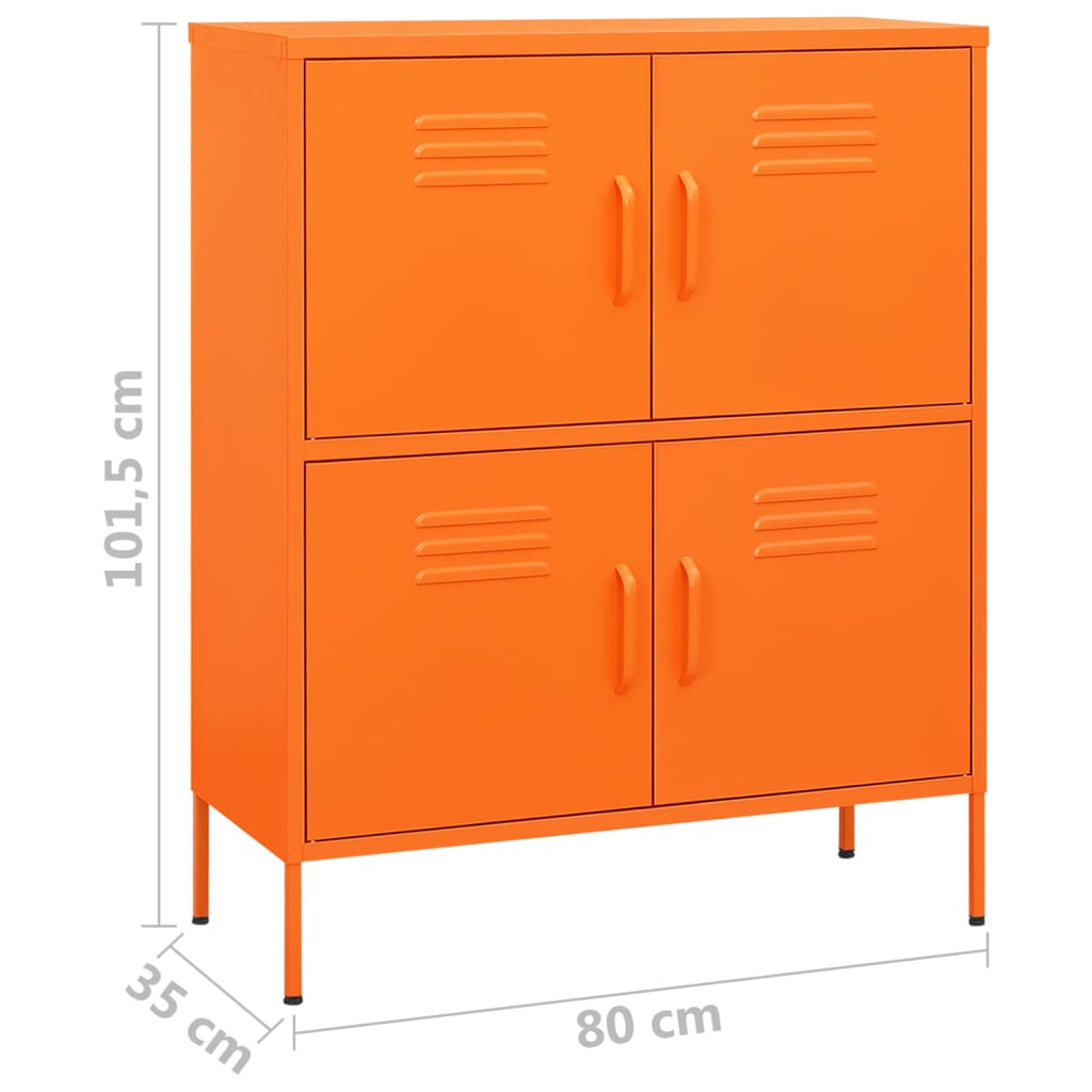 Armadietto Arancione 80x35x101,5 cm in Acciaio | homemem39