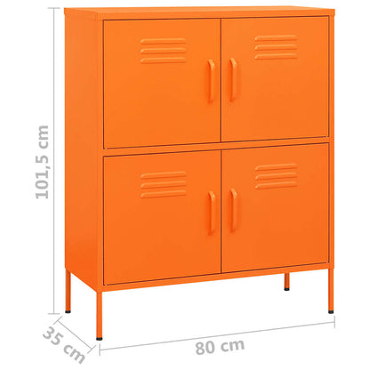 Armadietto Arancione 80x35x101,5 cm in Acciaio