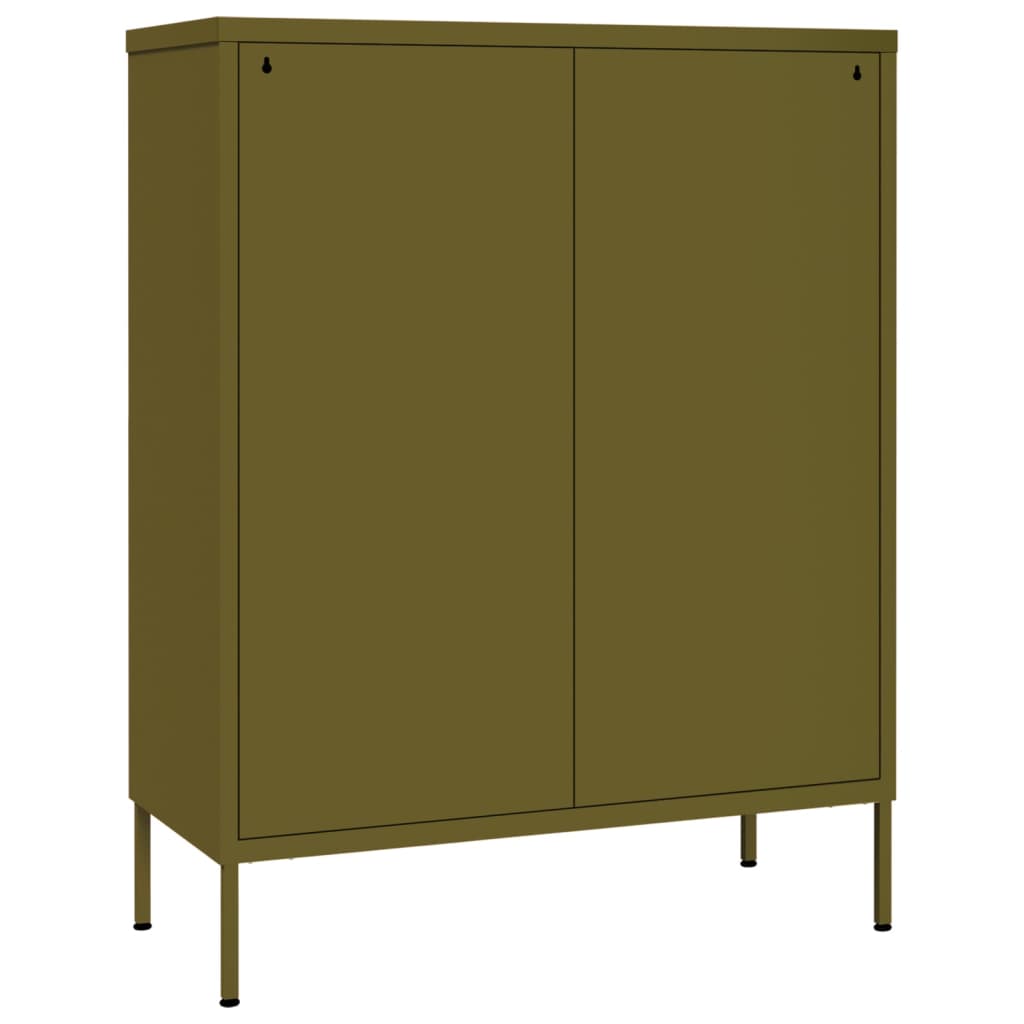 Olive Green Chest of Drawers 80x35x101.5 cm in Steel