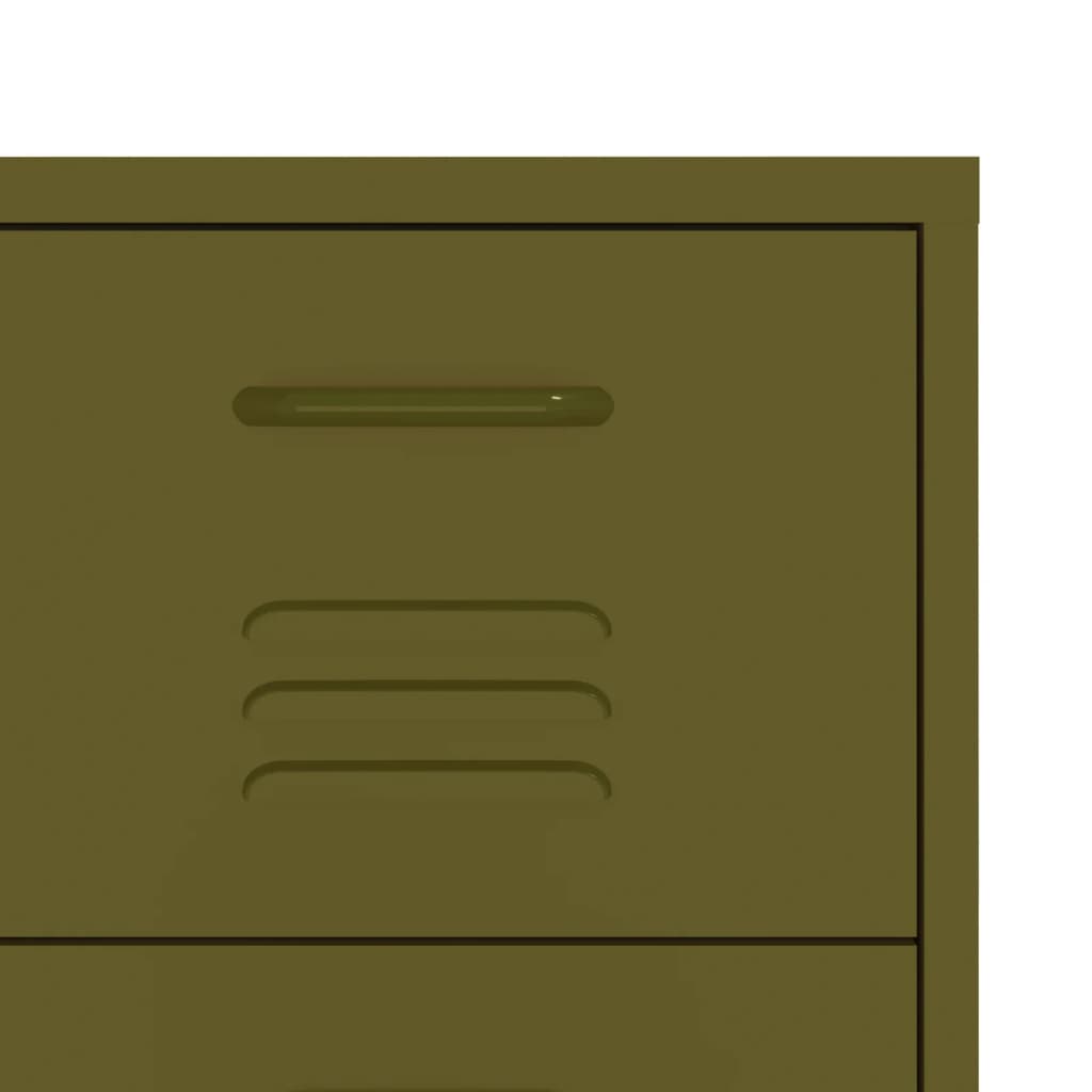 Olive Green Chest of Drawers 80x35x101.5 cm in Steel