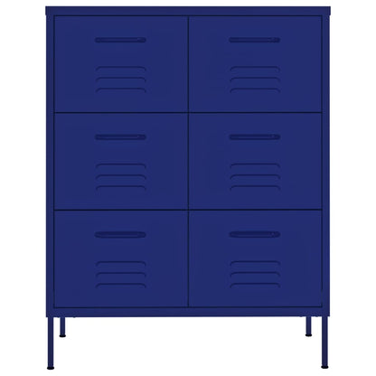 Cassettiera Blu Marino 80x35x101,5 cm in Acciaio