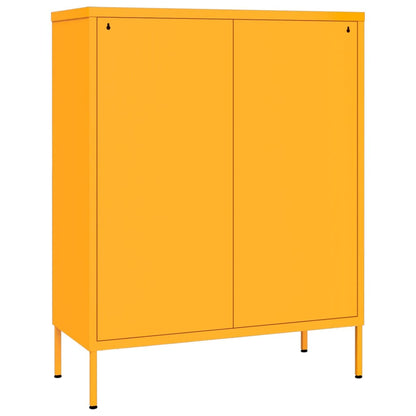 Cassettiera Giallo Senape 80x35x101,5 cm in Acciaio