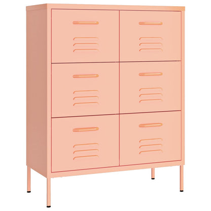 Cassettiera Rosa 80x35x101,5 cm in Acciaio