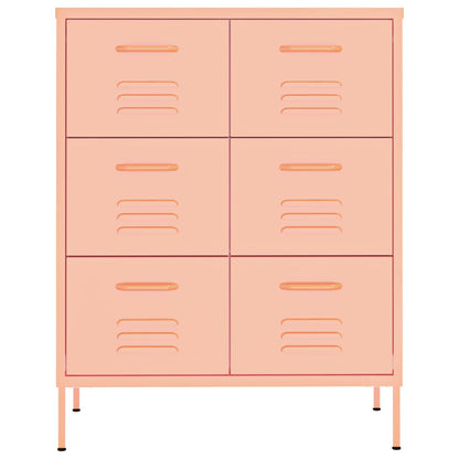 Cassettiera Rosa 80x35x101,5 cm in Acciaio